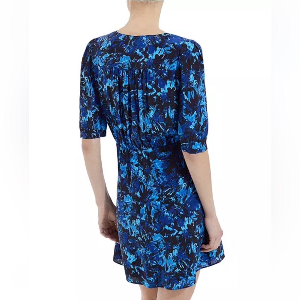 The Kooples • Women’s Blue Firework Printed Silk Faux Wrap Dress Size 3 NWT - Picture 5 of 8